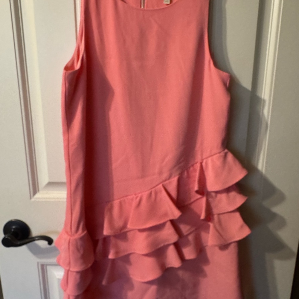 Coral Ruffled Kids Dress